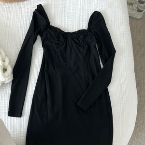 Long sleeve black mini dress